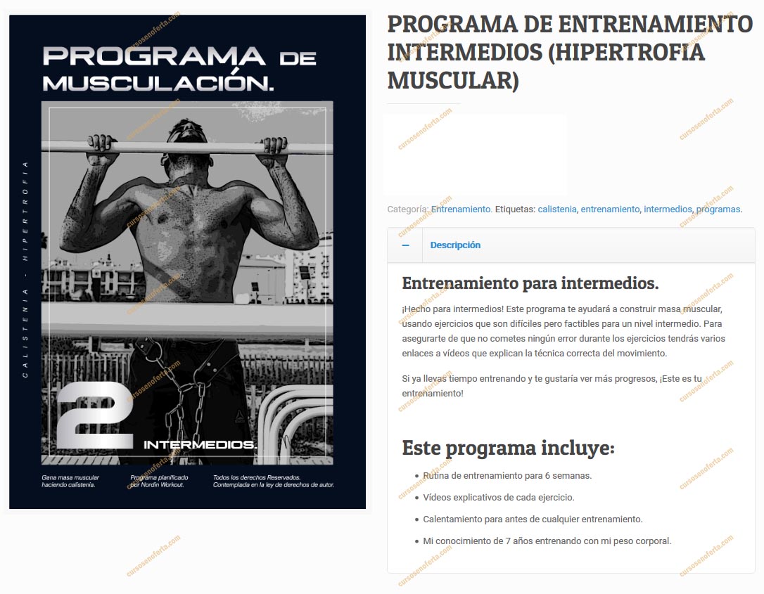 Programa de entrenamiento intermedios (Hipertrofia Muscular)