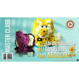 Safari figuras en 3D con flores para negocio