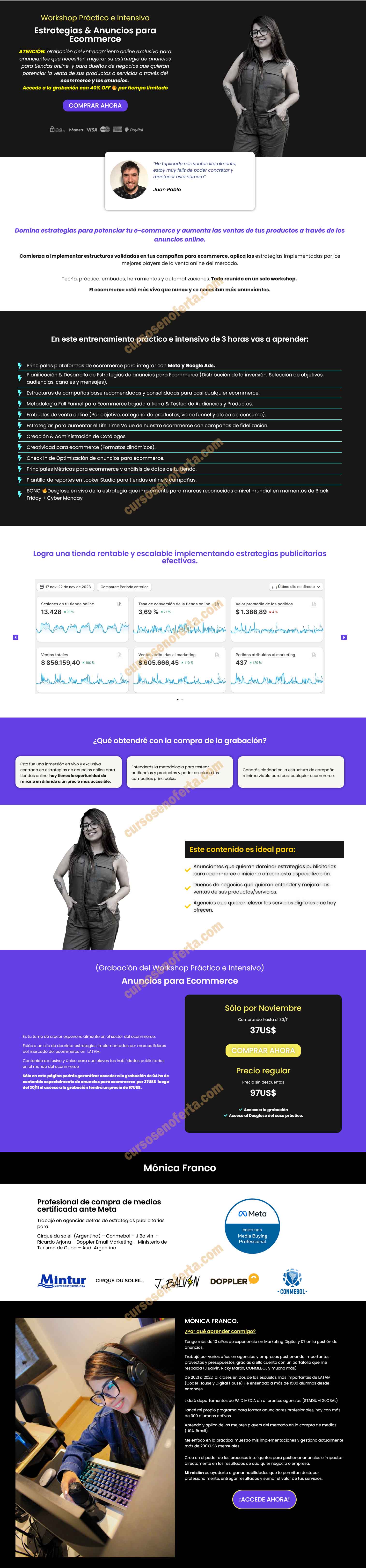 Workshop Práctico e Intensivo Estrategias & Anuncios para Ecommerce - mónica franco