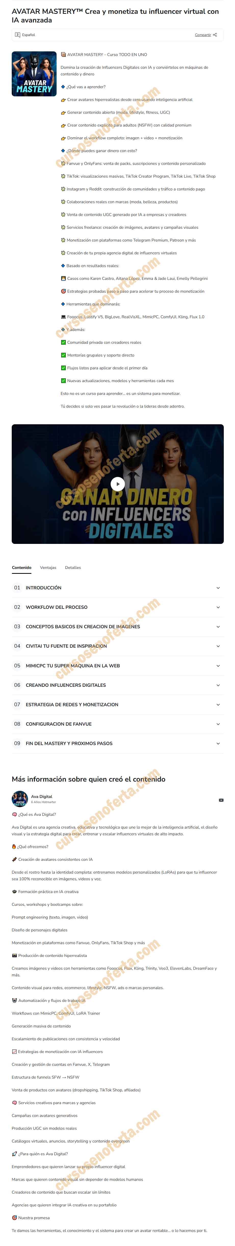 Avatar Mastery Crea y monetiza tu influencer virtual con IA avanzada - ava digital