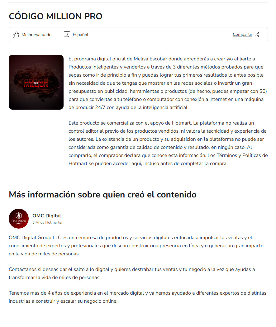 Código Million Pro - OMC digital