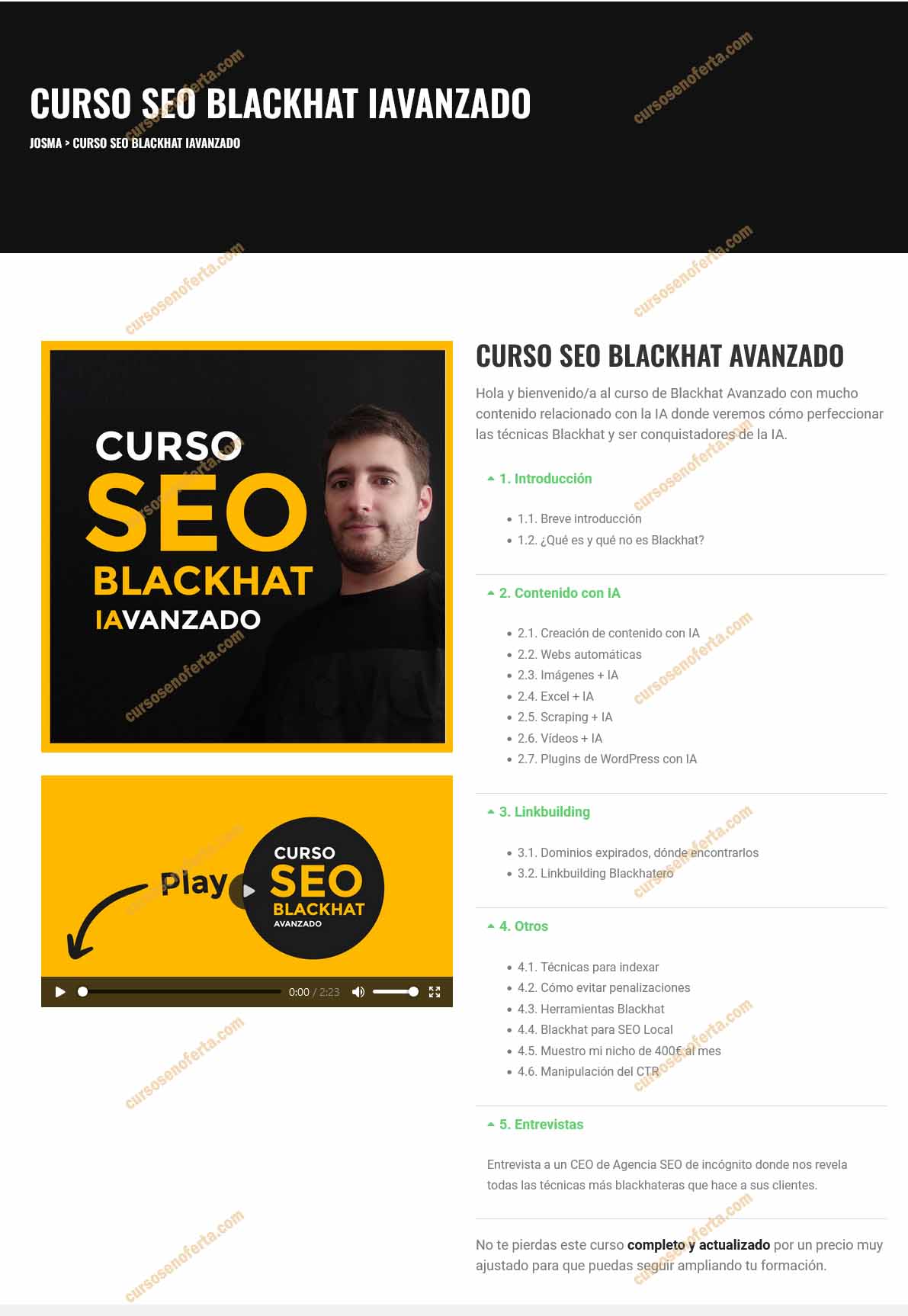 Cuso SEO BlackHat Avanzado - josma