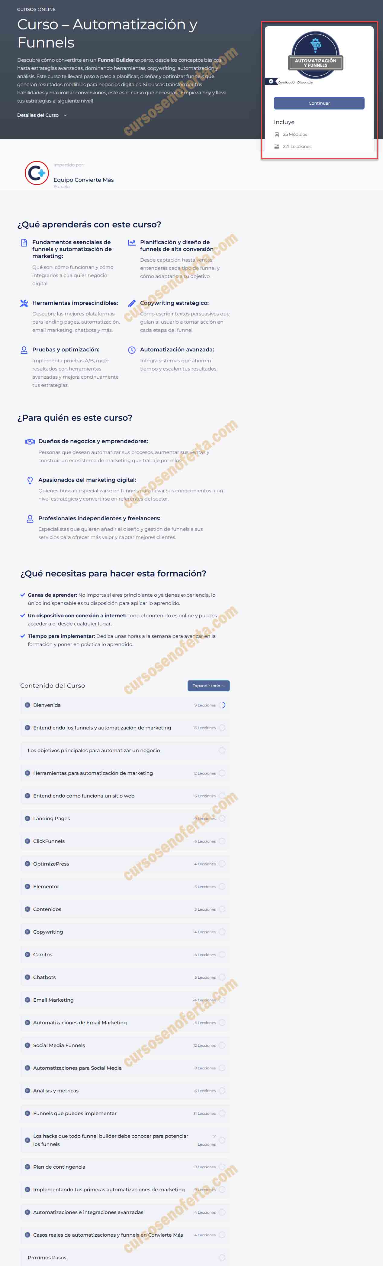 Curso de Automatización y Funnels - convierte más