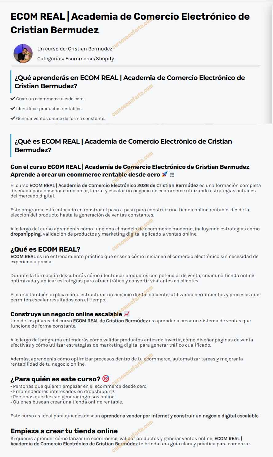 Ecom Real - academia de comercio electrónico
