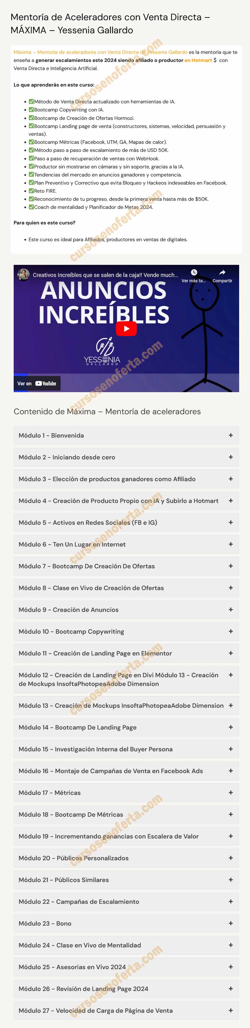 Mentoría de aceleradores con Venta Directa MÁXIMA