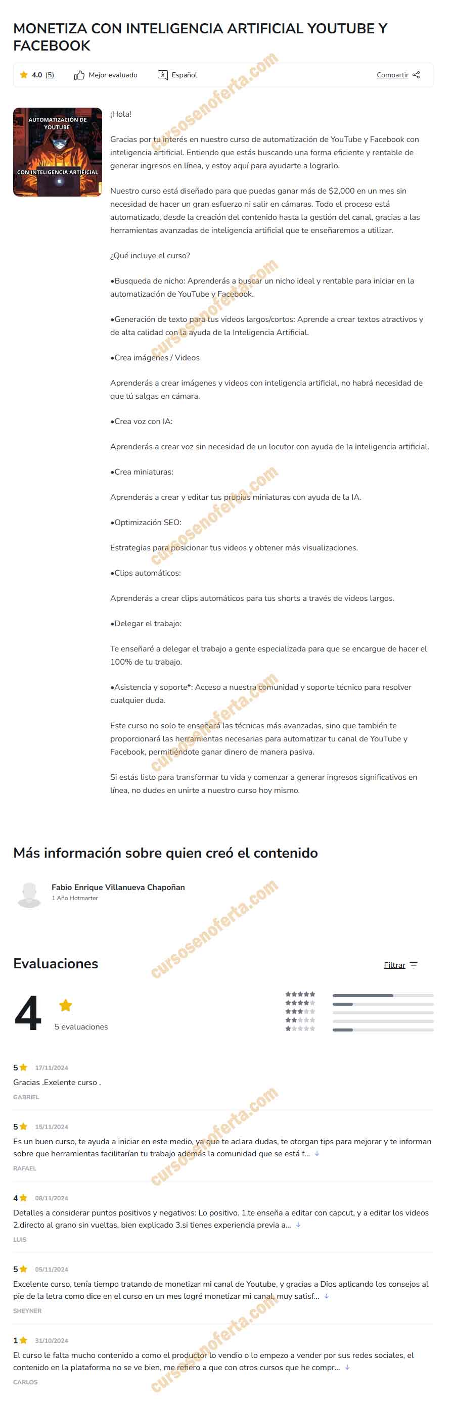 Monetiza con Inteligencia Artificial Youtube y Facebook - fabio villanueva