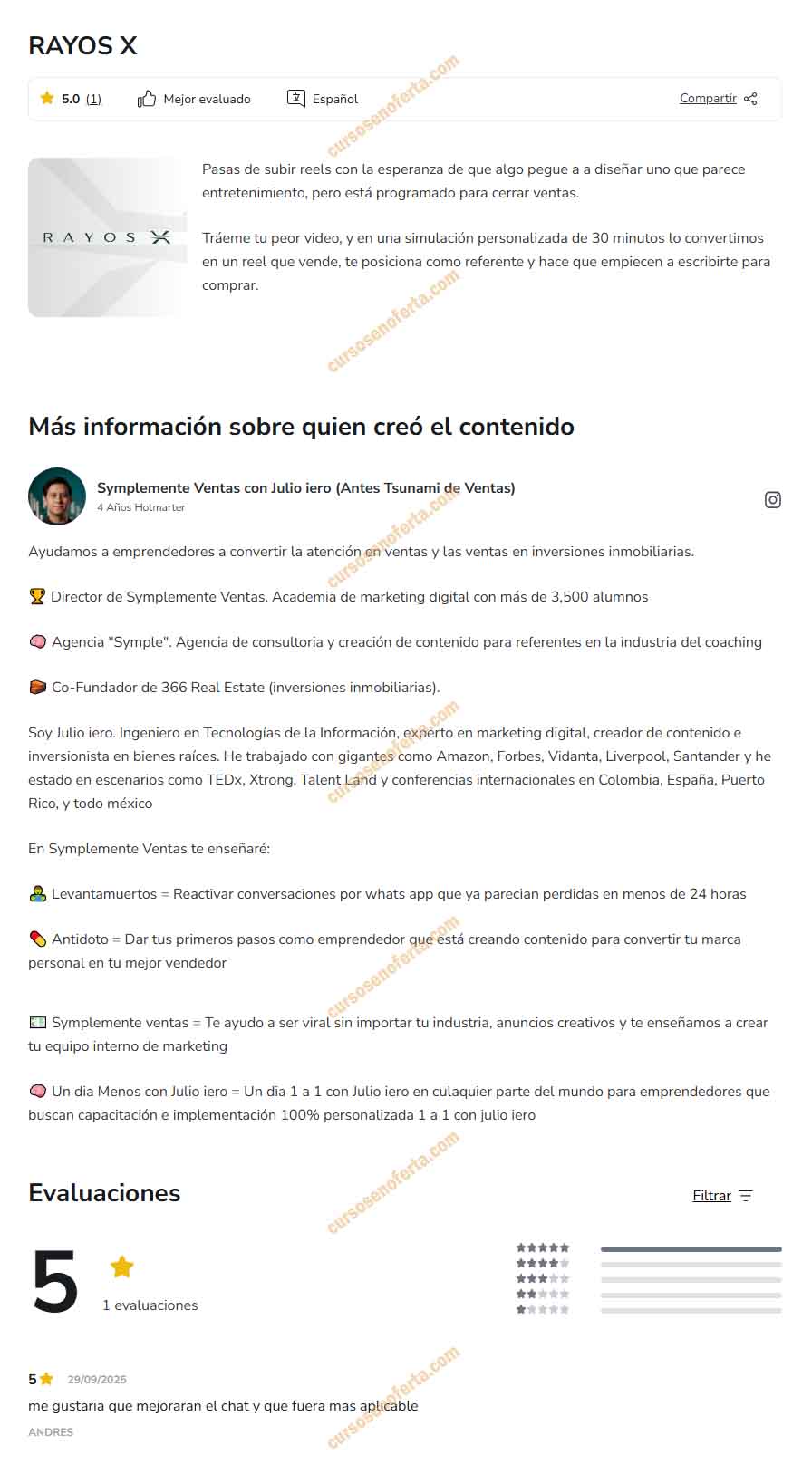 Rayos X Symplemente Ventas - julio iero