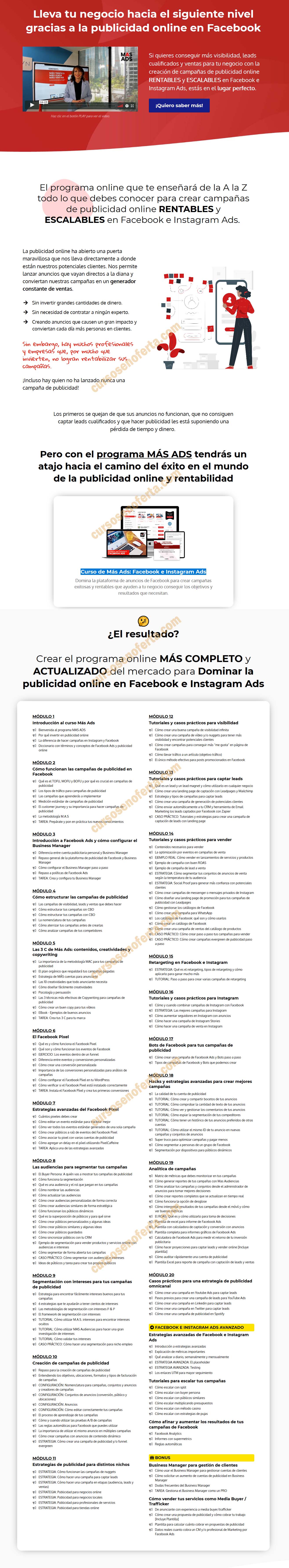 Curso de Más Ads. Facebook e Instagram Ads