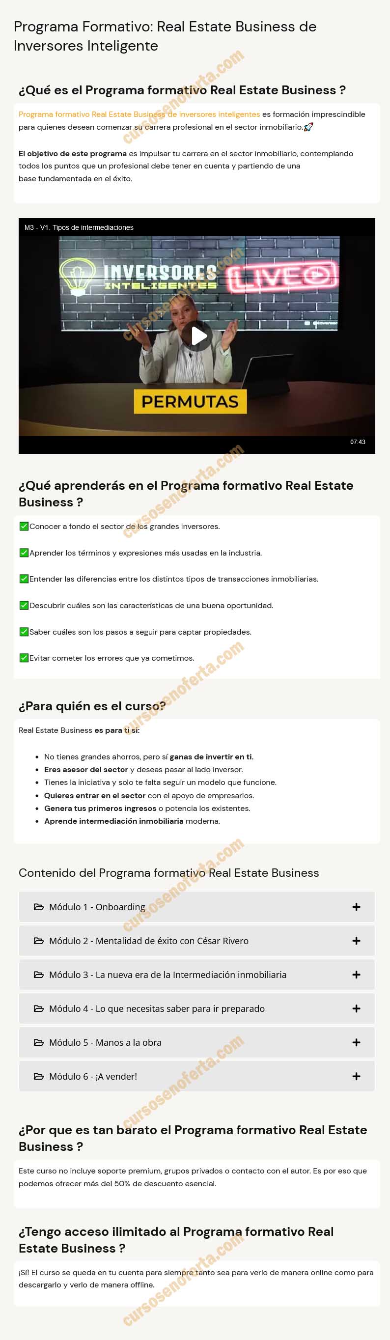 Programa Formativo Real Estate Business