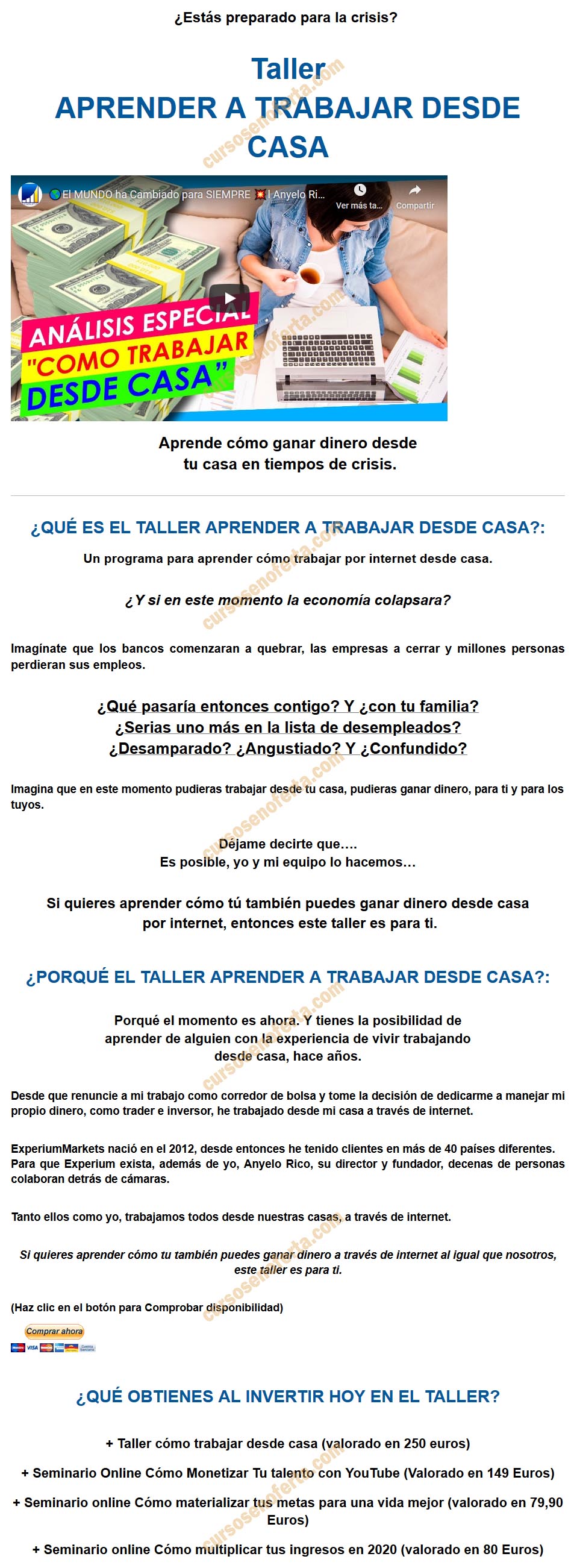 Taller aprender a trabajar desde casa