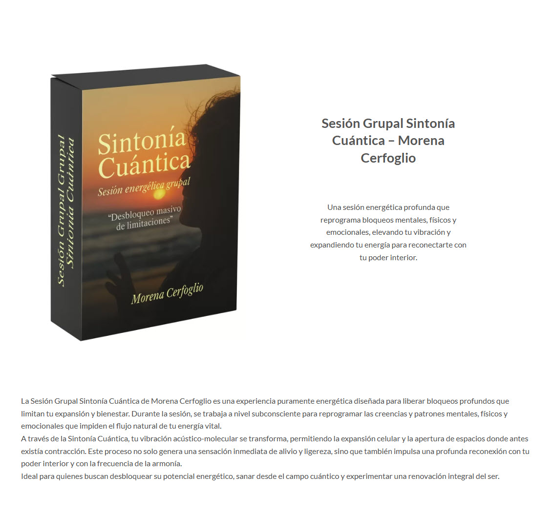 Sesión Maestra de Sintonía Cuántica - morena cerfoglio