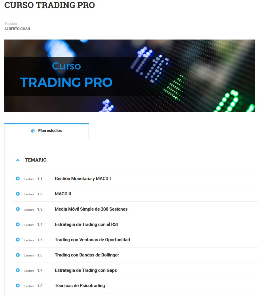 curso de trading pro - alberto chan