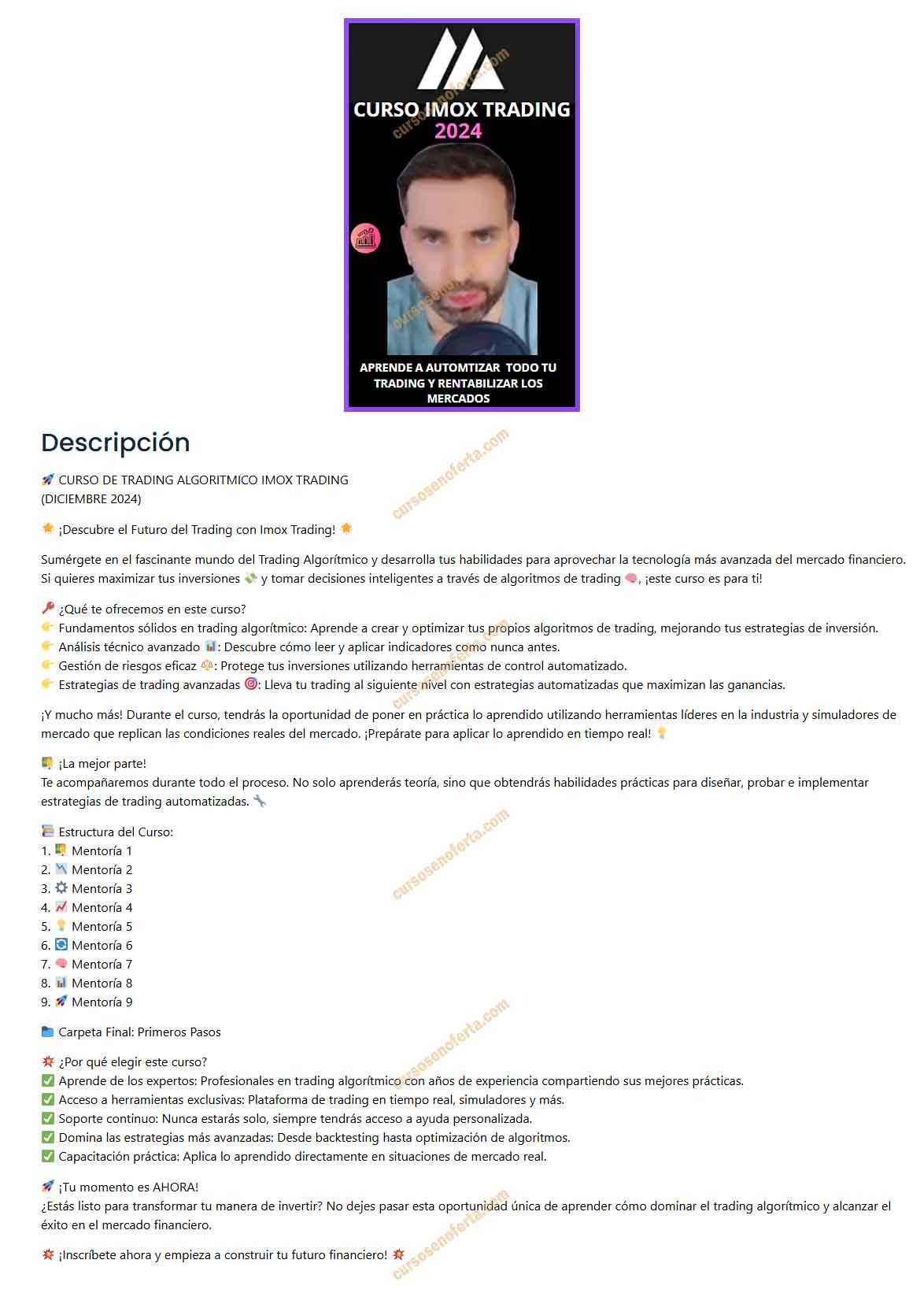 Curso IMOX Trading  - aritz sanchez