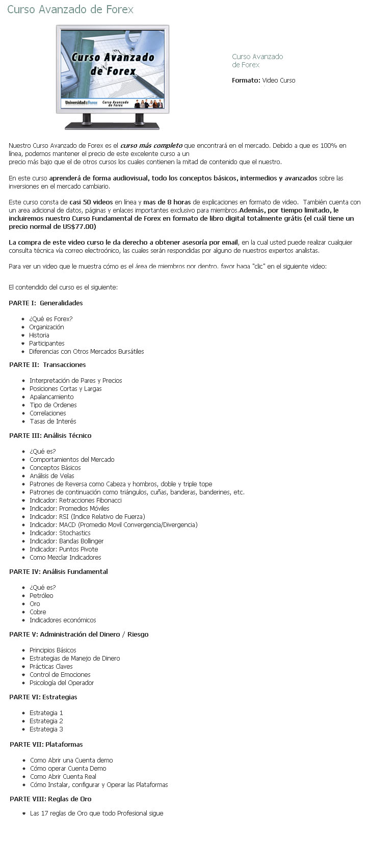 Curso forex espanol