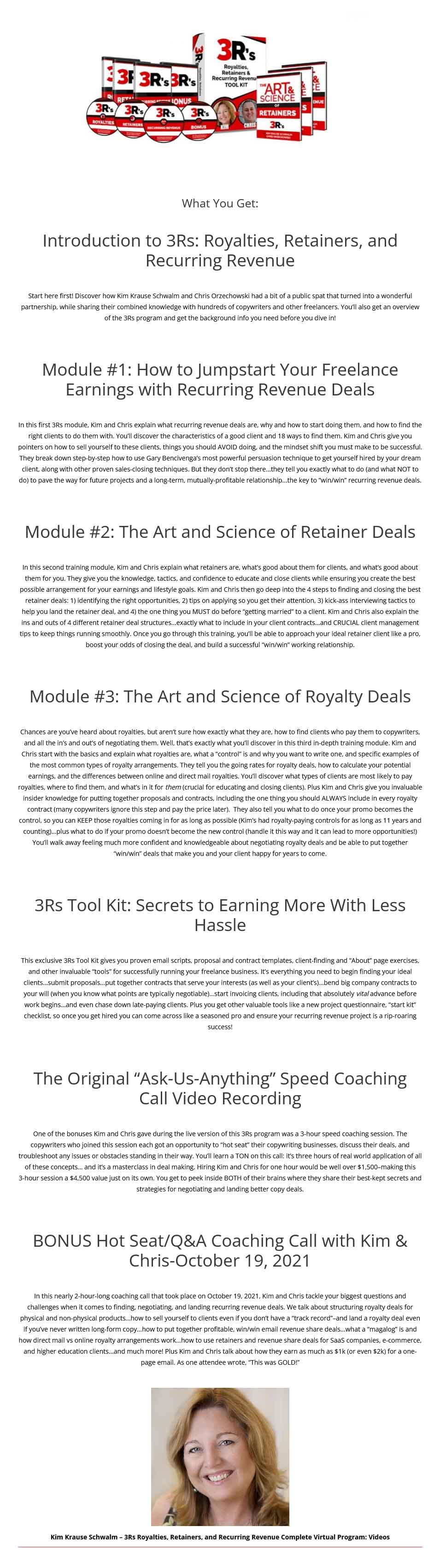 3Rs Royalties, Retainers, and Recurring Revenue Complete Virtual Program