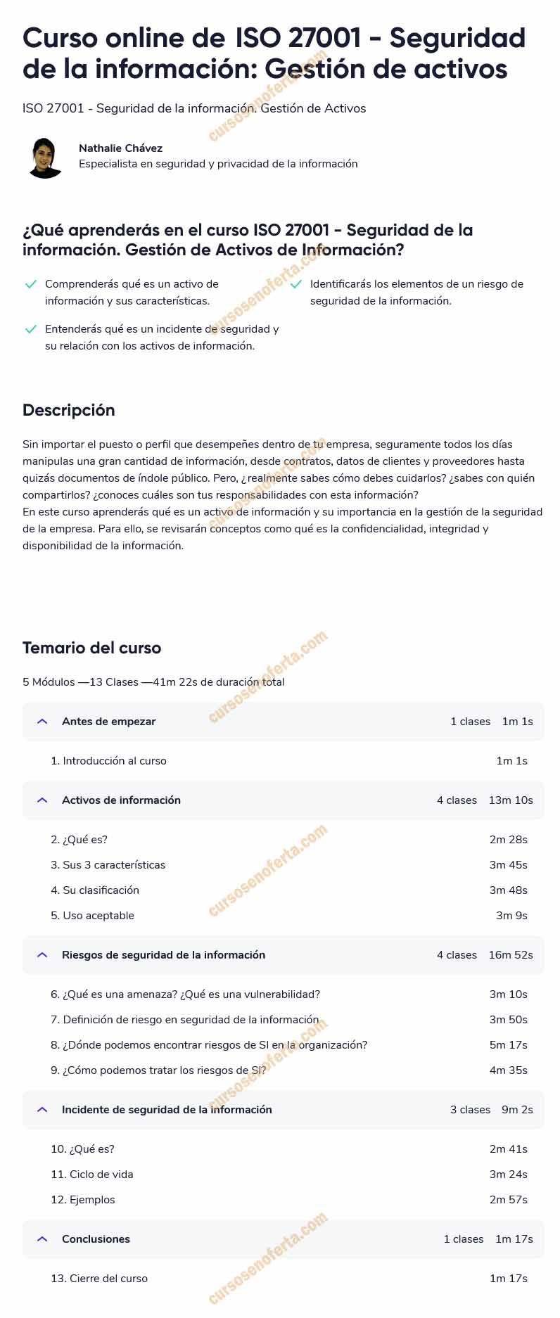 ISO 27001 - Seguridad de la información Gestión de activos