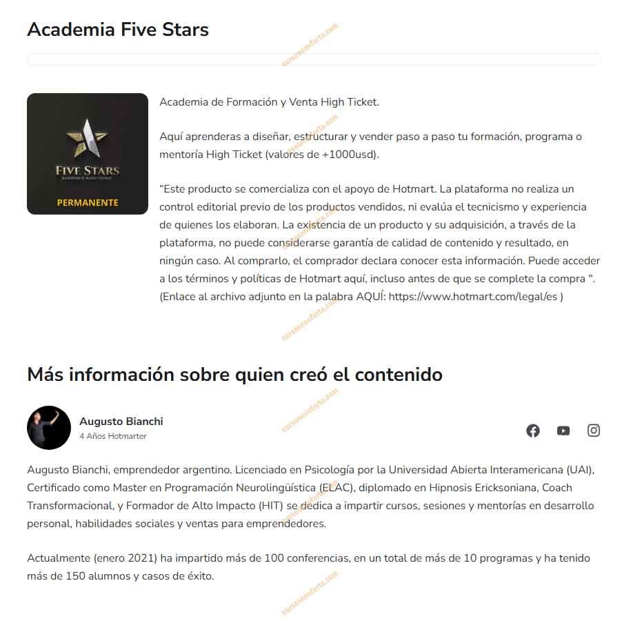 Academia Five Stars - Augusto Bianchi