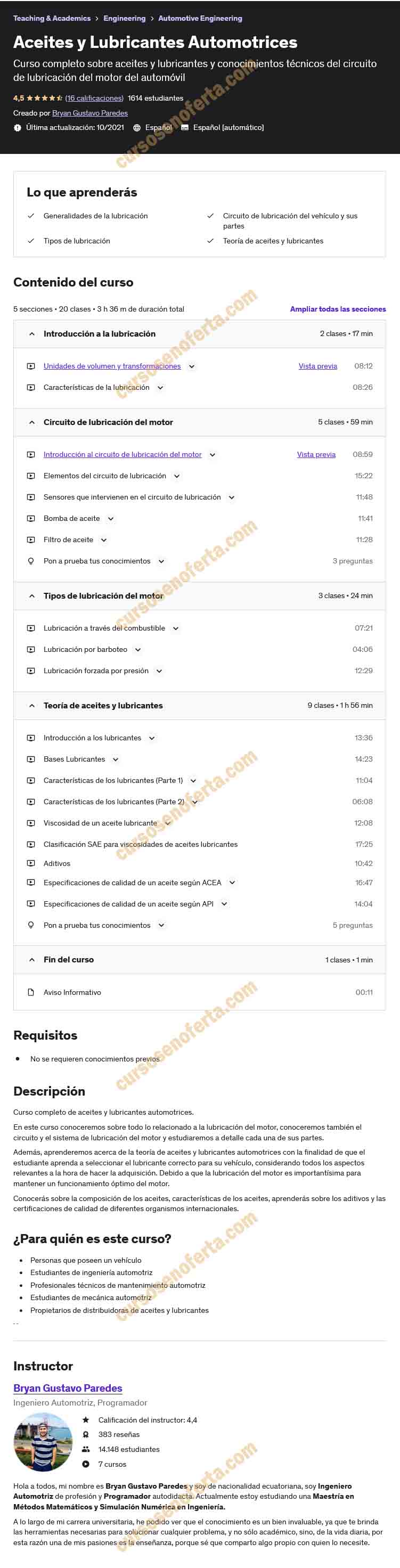 Aceites y Lubricantes Automotrices - Bryan Gustavo Paredes