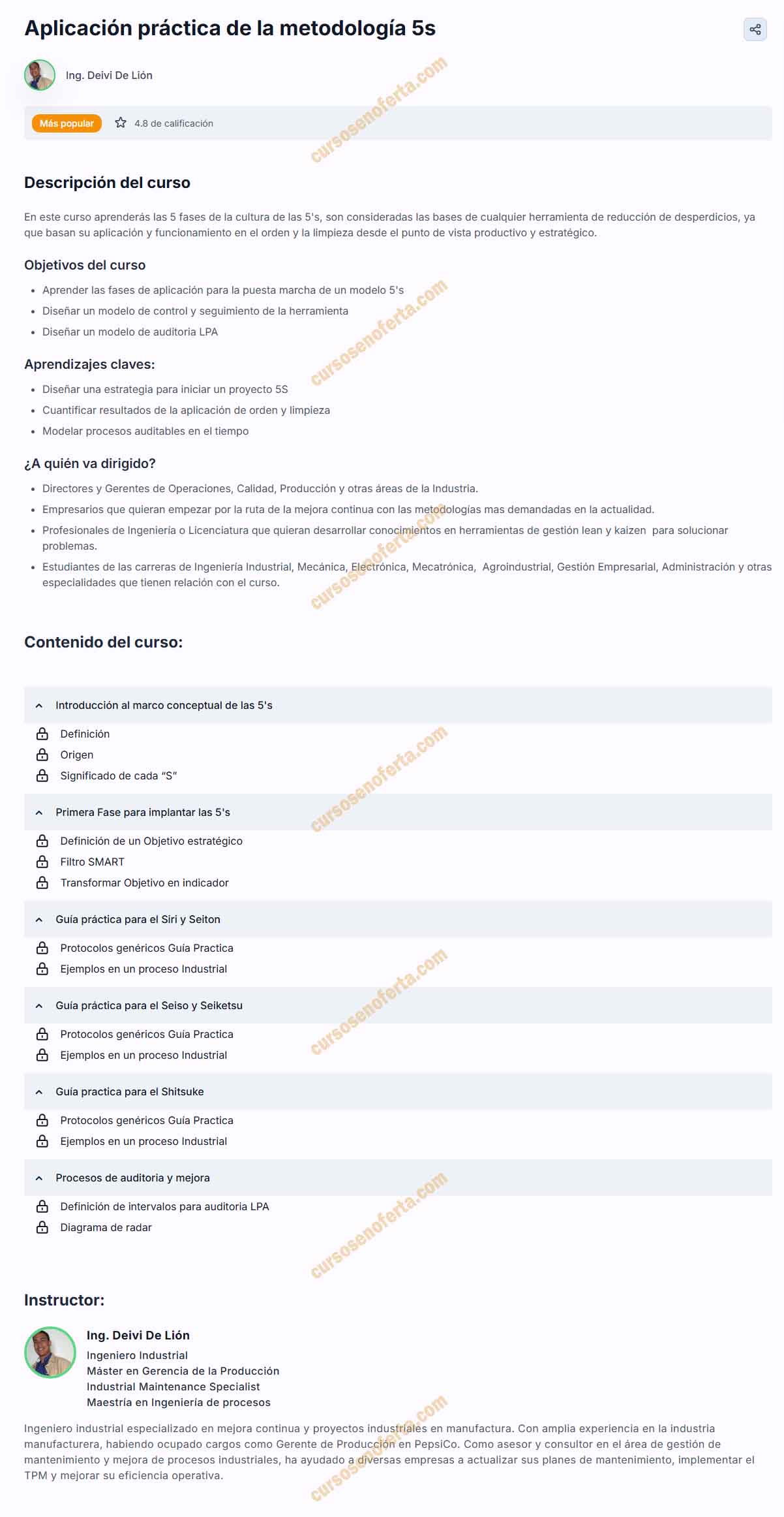 Aplicación práctica de la metodología 5s - deivi de lion