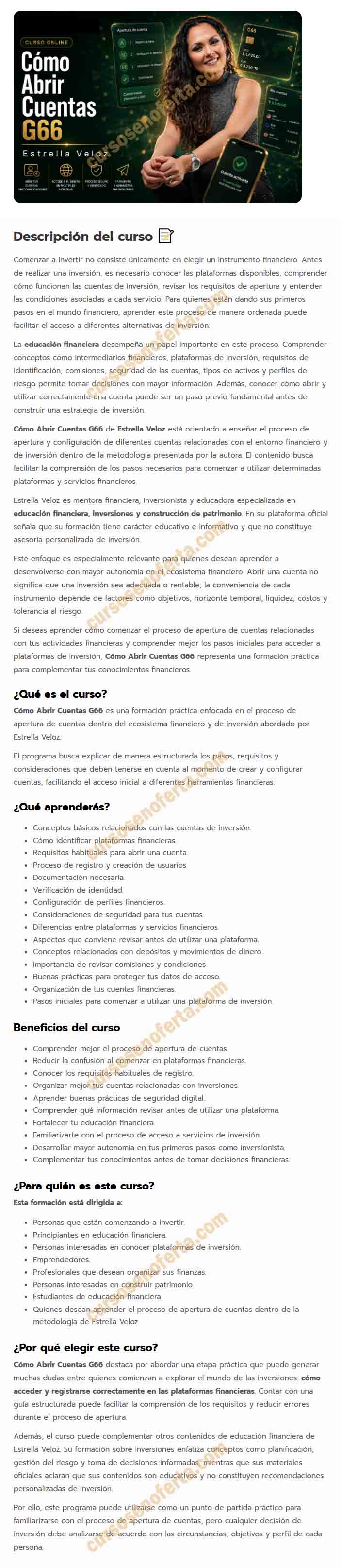Cómo abrir cuentas G66 - Estrella Veloz
