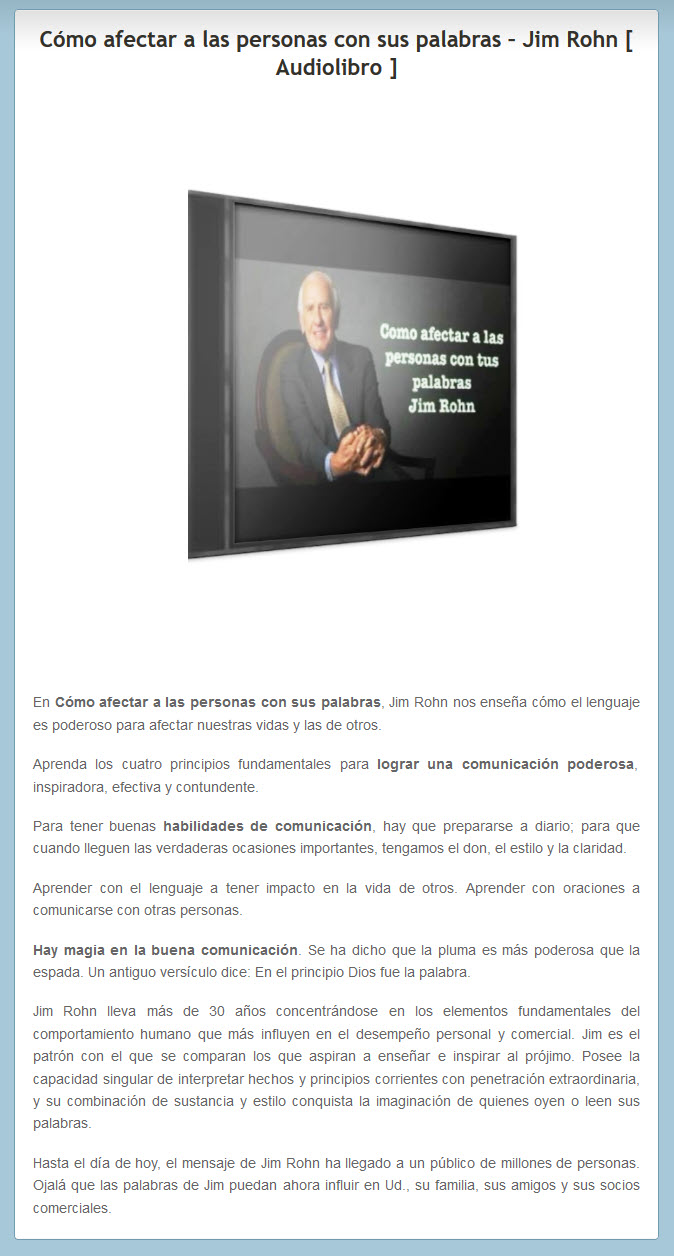 Cómo afectar a las personas con sus palabras - Jim Rohn