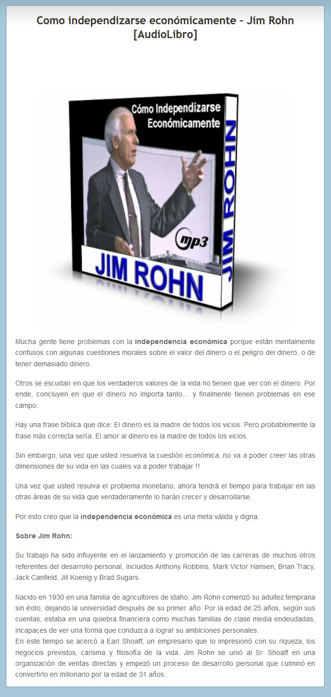 Cómo independizarse económicamente - Jim Rohn