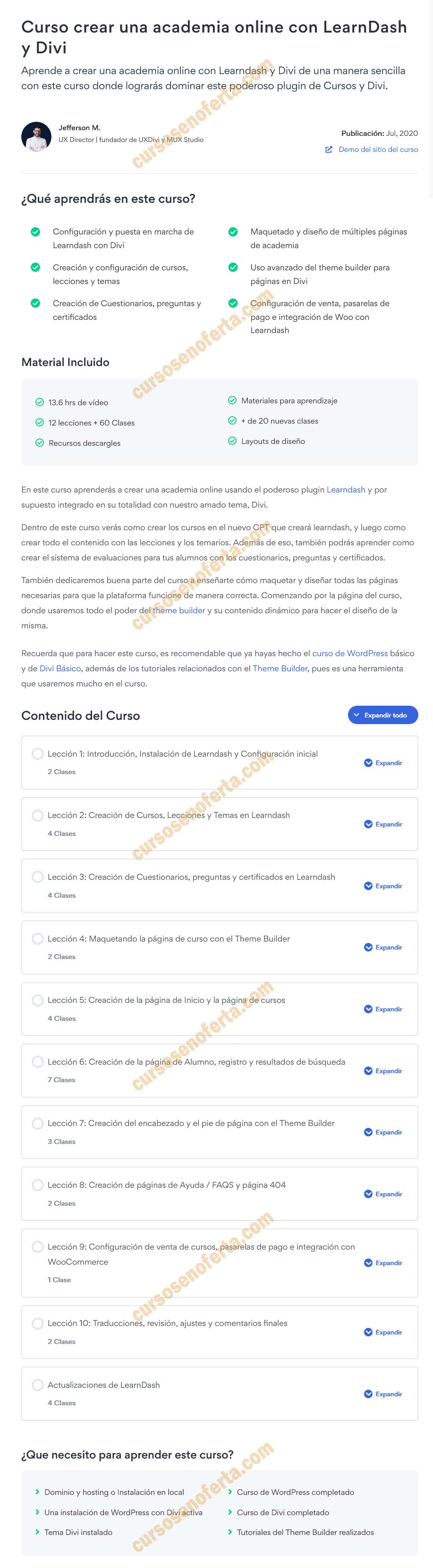 Crear una academia online con LearnDash y Divi