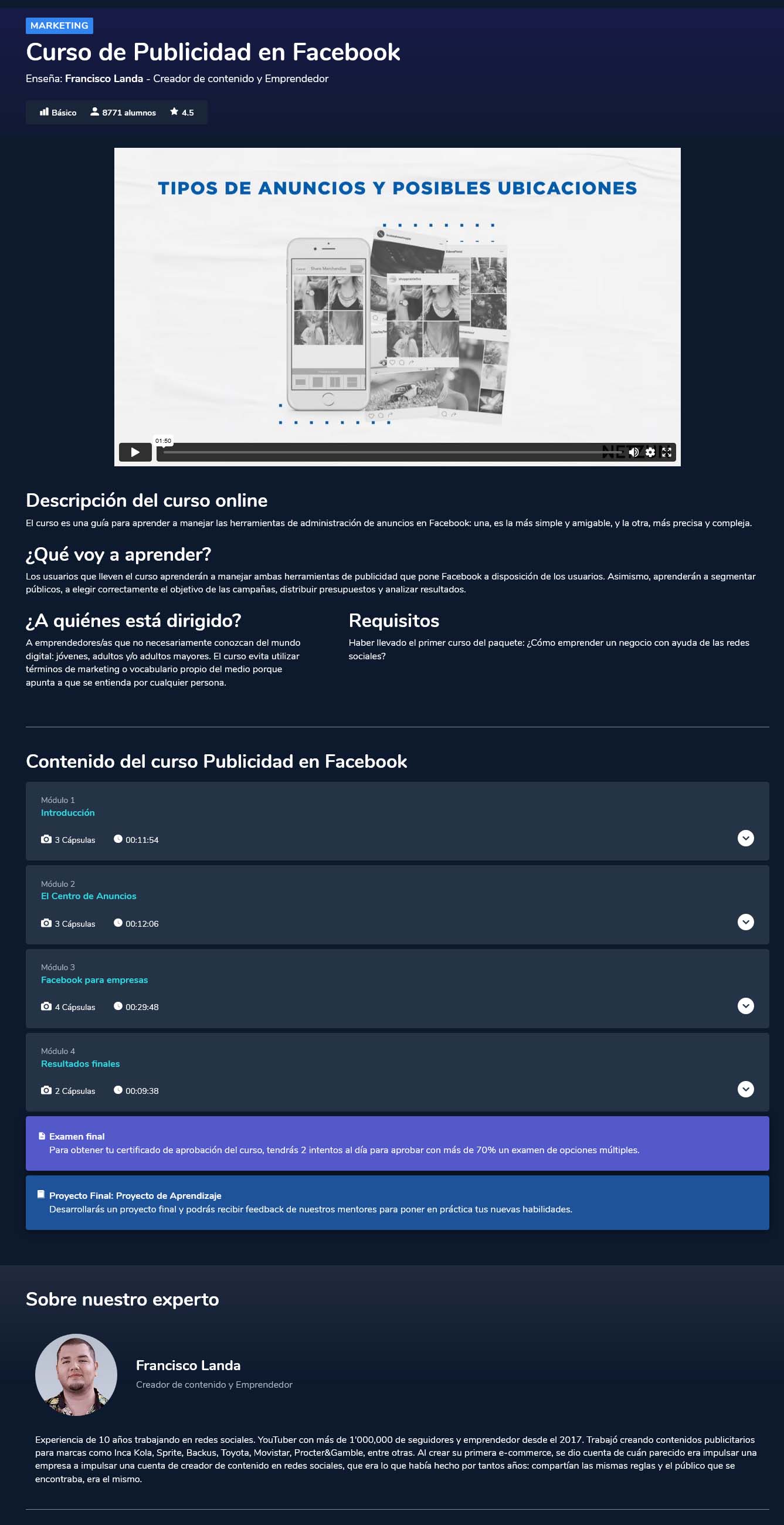 Curso de publicidad en Facebook - Netzun