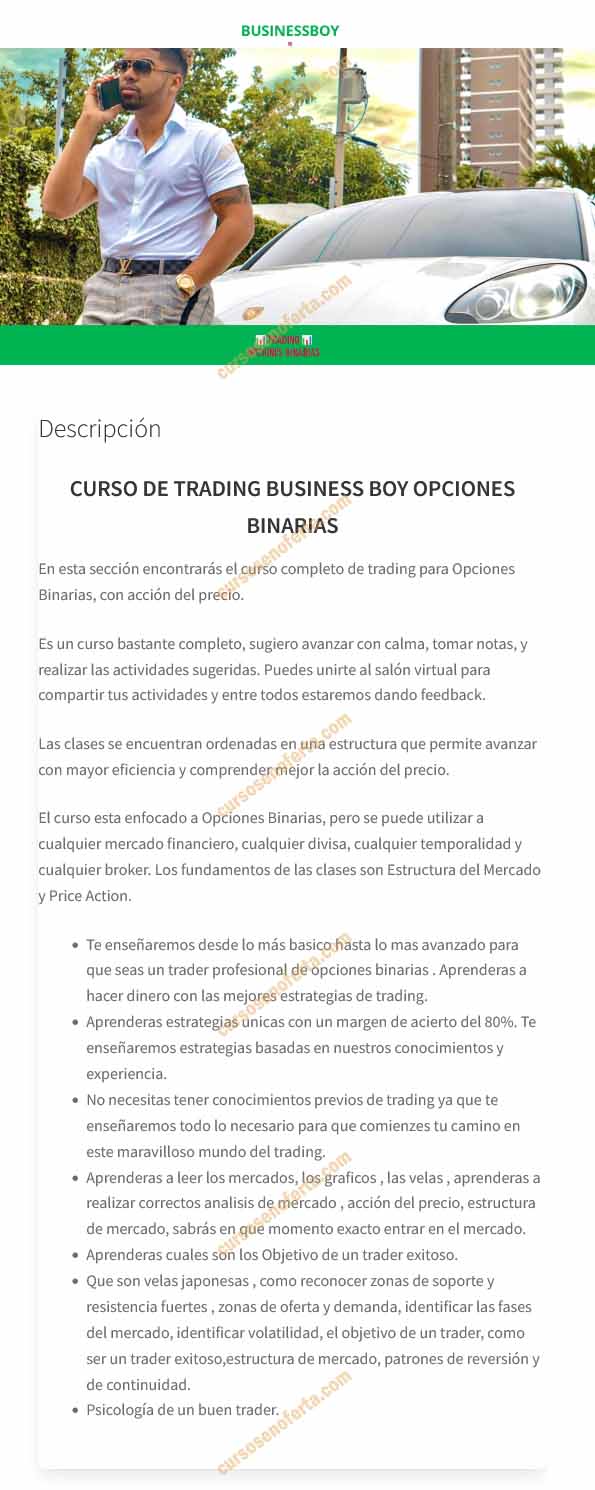 Curso de Trading Business Boy Opciones Binarias