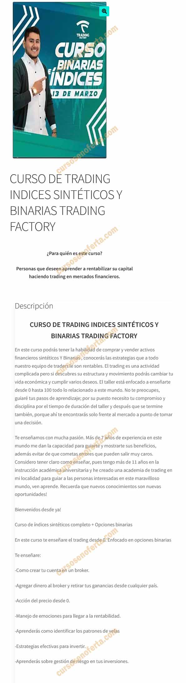 Curso de trading índices sintéticos y binarias - Trading Factory