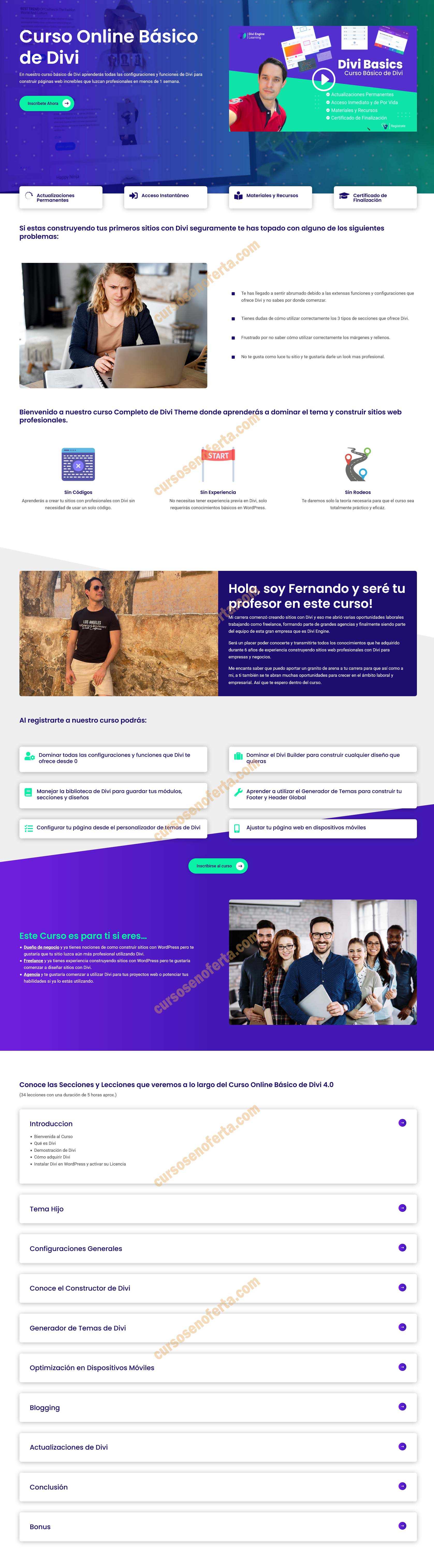 Curso online básico de Divi