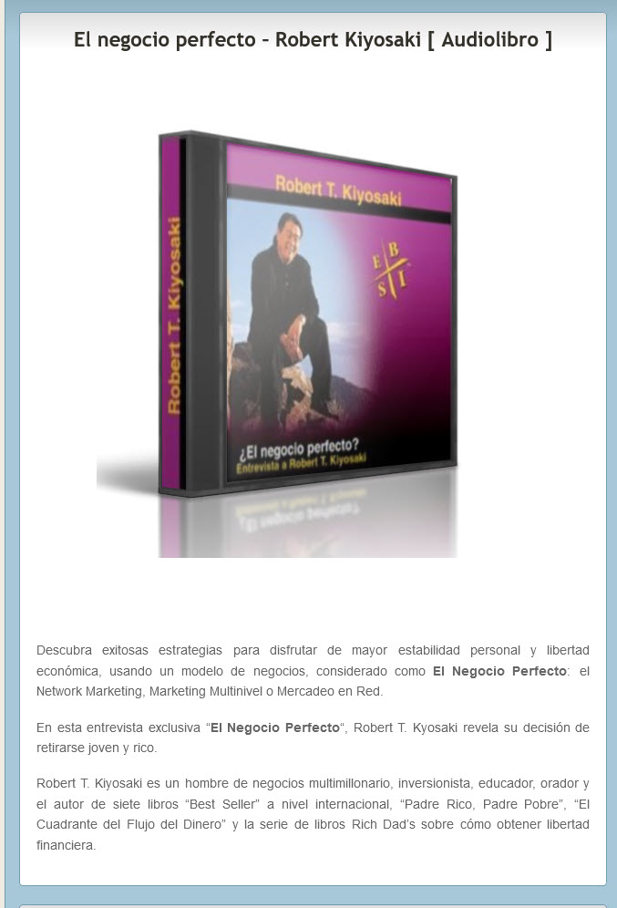 El negocio perfecto - Robert Kiyosaki (audiolibro)