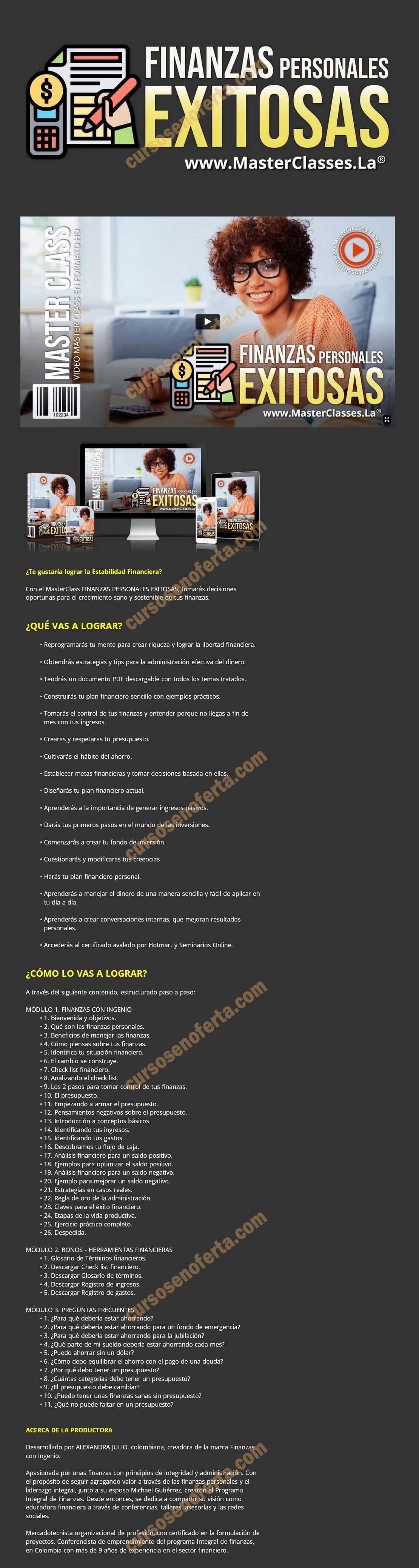 Finanzas personales exitosas - Masterclasses.la