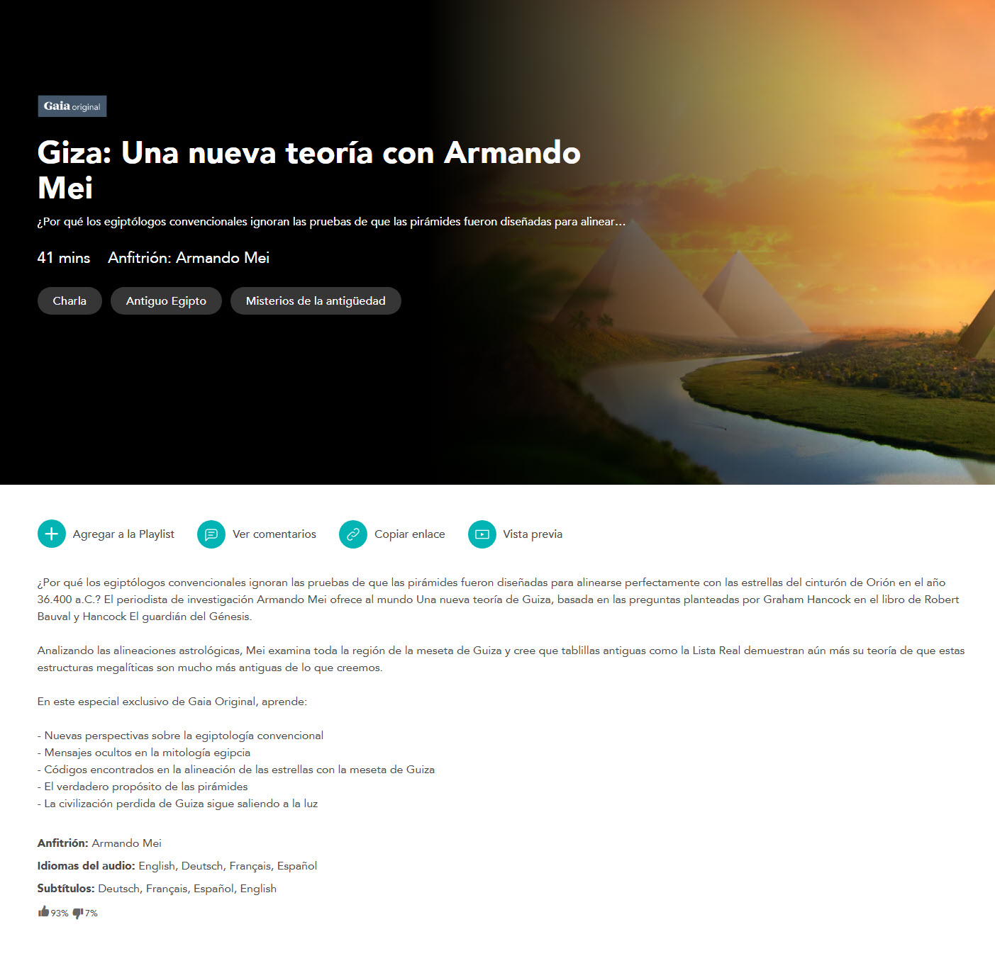 Giza Una nueva teoría con Armando Mei (Documental)