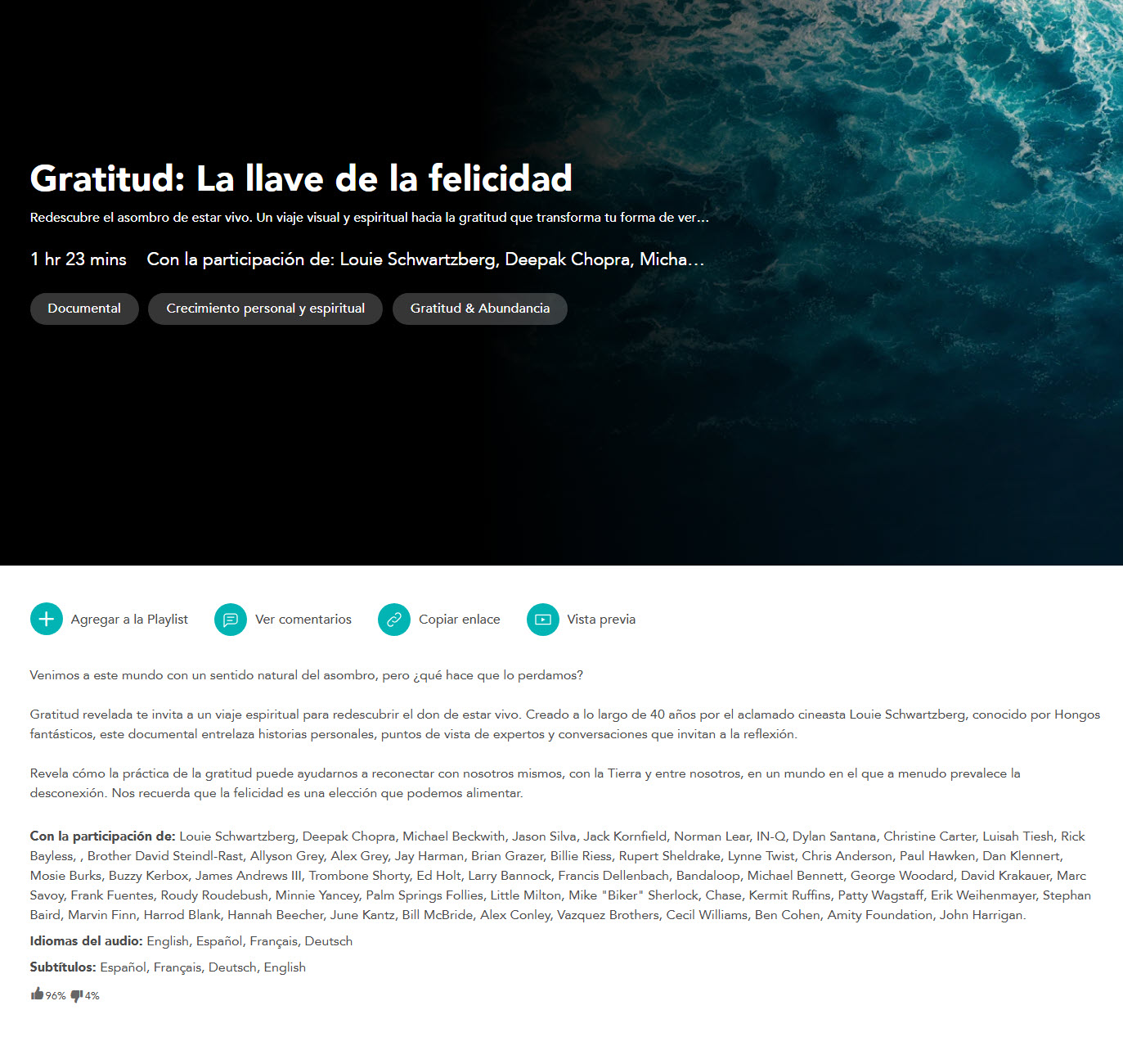 Gratitud la llave de la felicidad (Documental) - Louie Schwartzberg