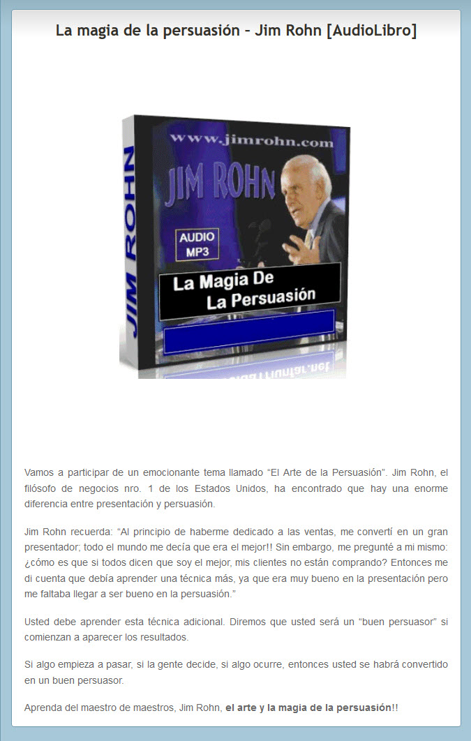 La magia de la persuasión - Jim Rohn