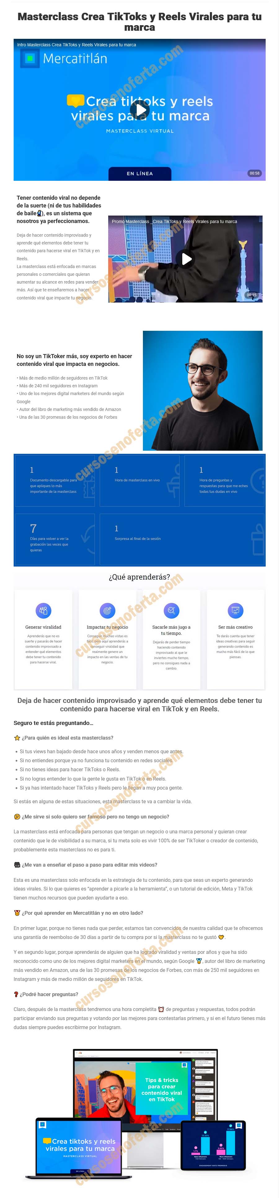 Masterclass Crea TikToks y Reels Virales para tu marca