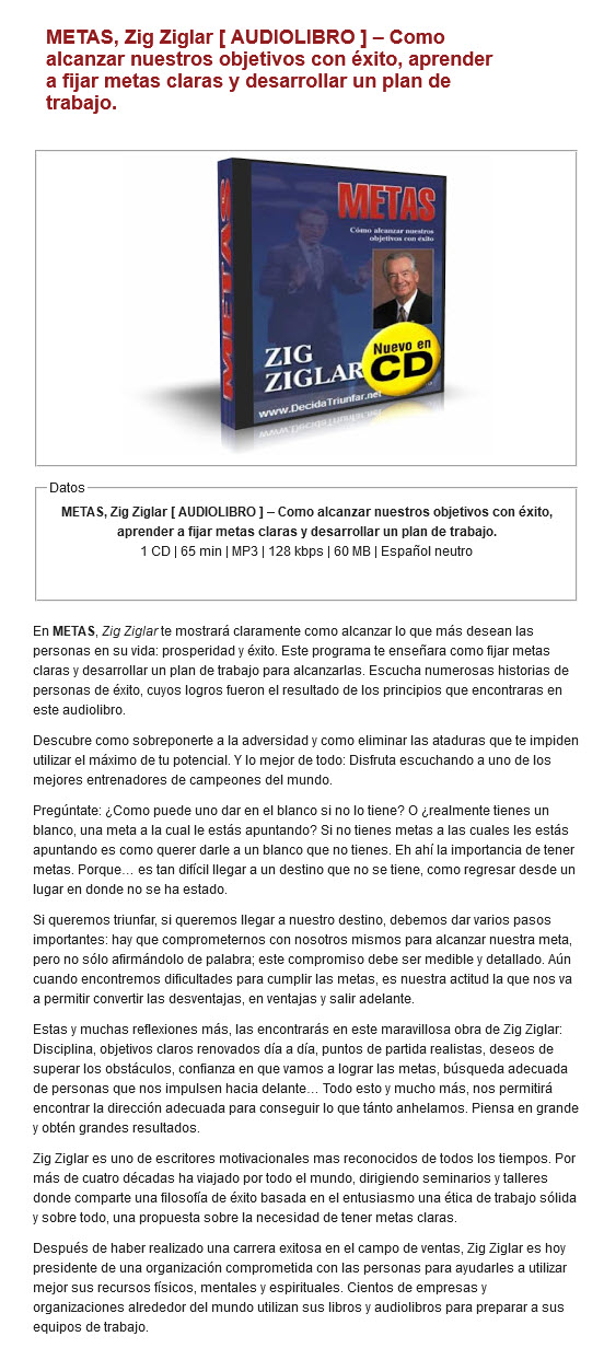 Metas - Zig Ziglar (audiolibro)