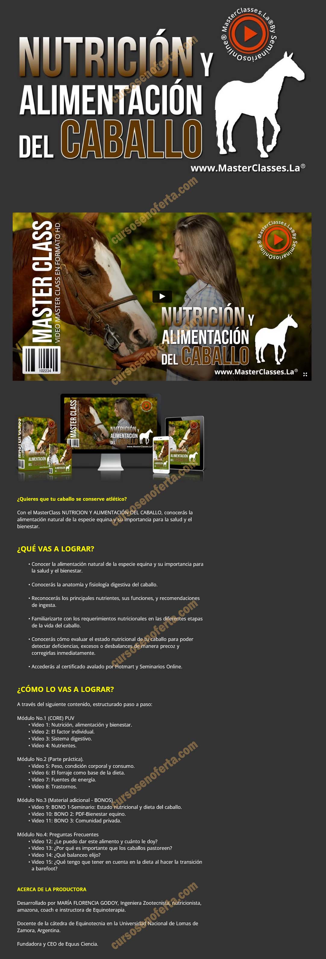 Nutrición y alimentación del caballo - Masterclasses.la