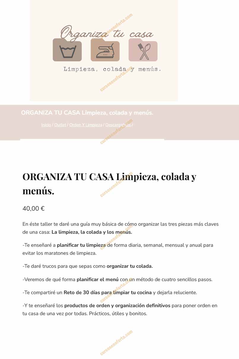 ORGANIZA TU CASA Limpieza, colada y menús - Leticia Pérez