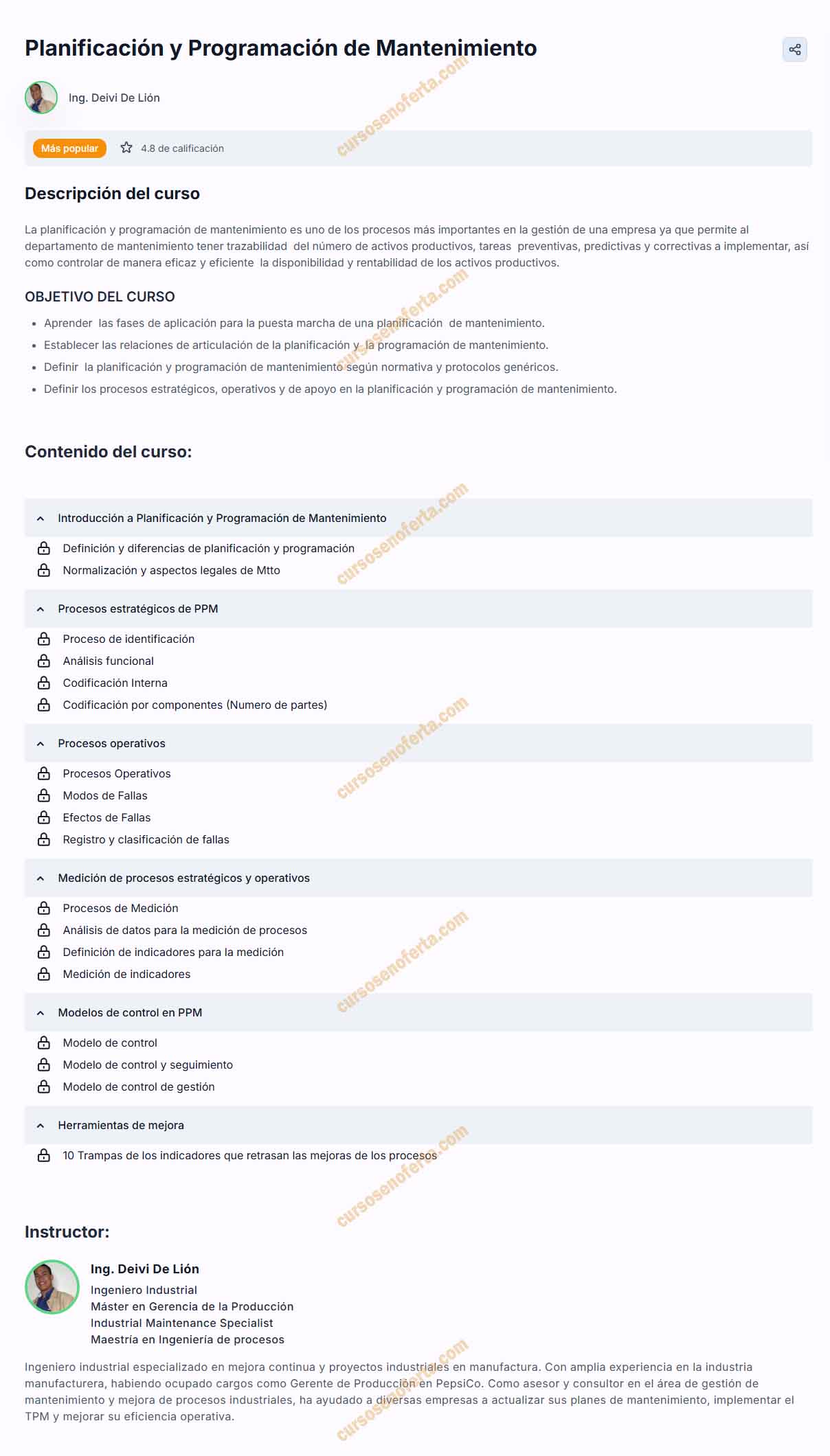 Planificación y Programación de Mantenimiento - Deivi De Lión