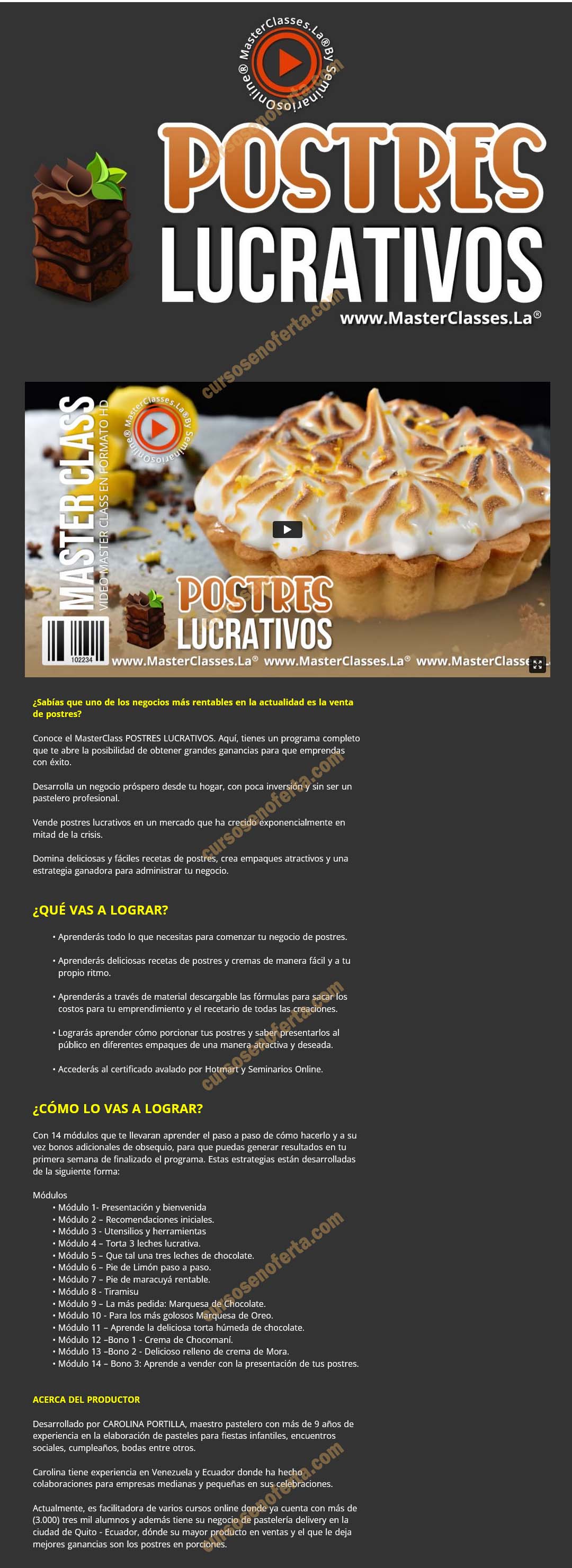 Postres lucrativos