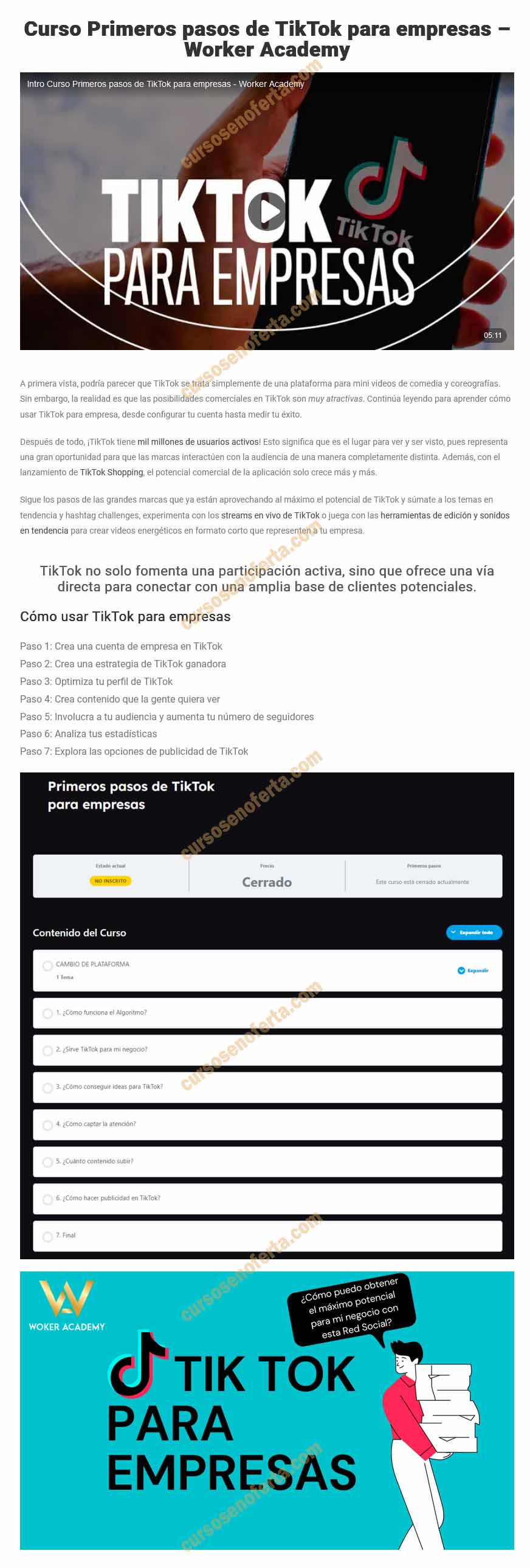 Primeros Pasos de TikTok Para Empresas - Woker Academy