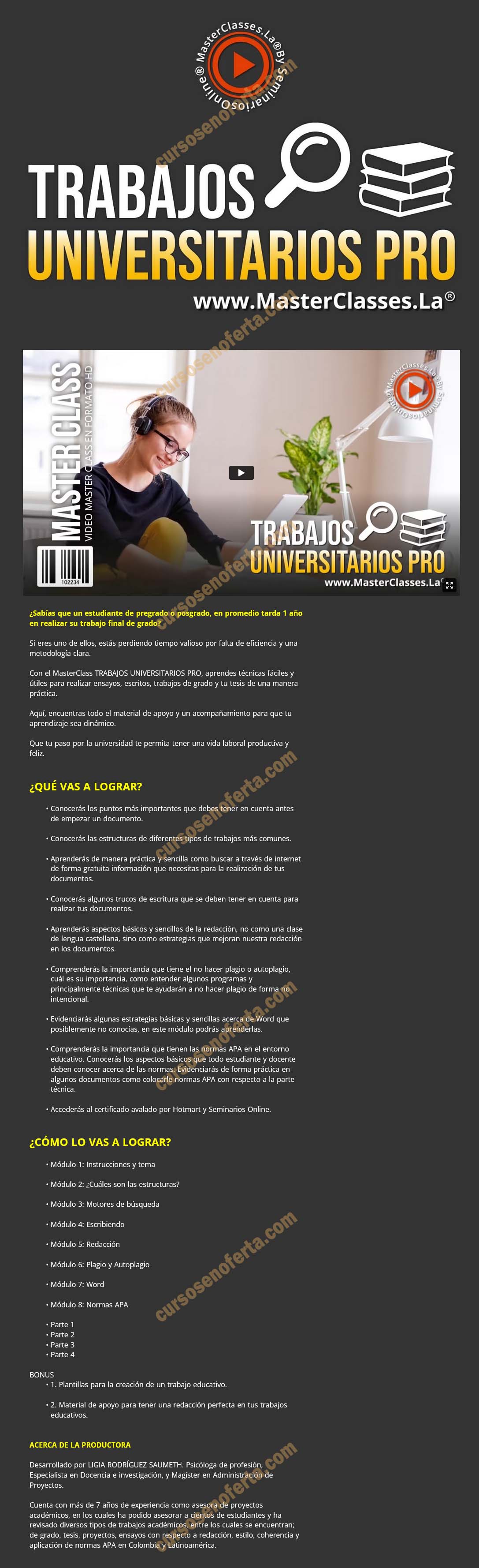 Trabajos universitarios pro - Lidia Rodríguez