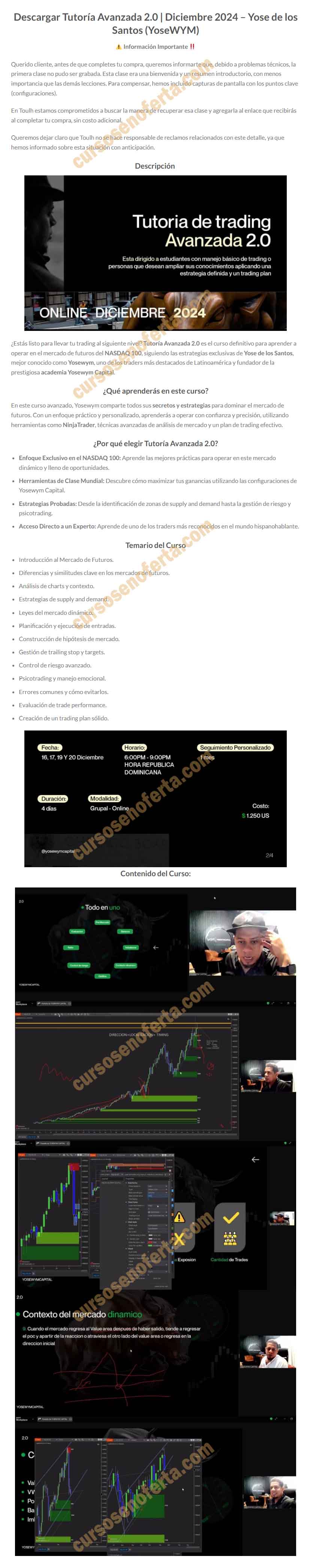 Tutoría Avanzada 2.0 Diciembre 2024 - Yose WYM