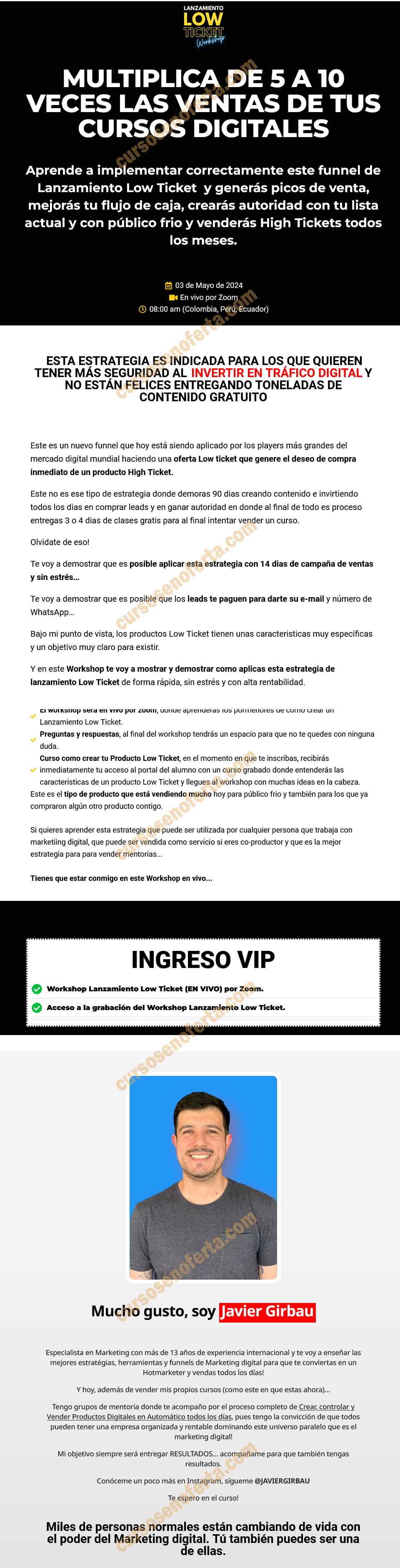 Workshop Lanzamiento Low Ticket - JVR Business Lab