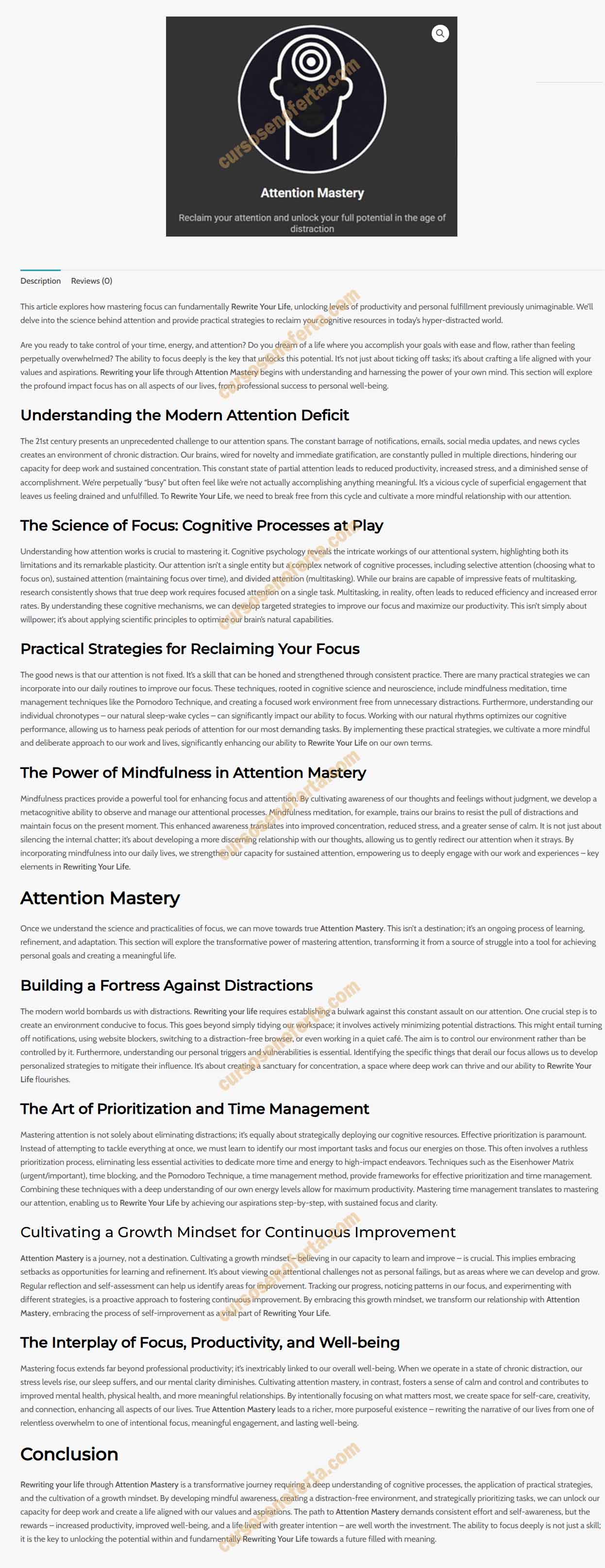 Attention Mastery - rewrite your life