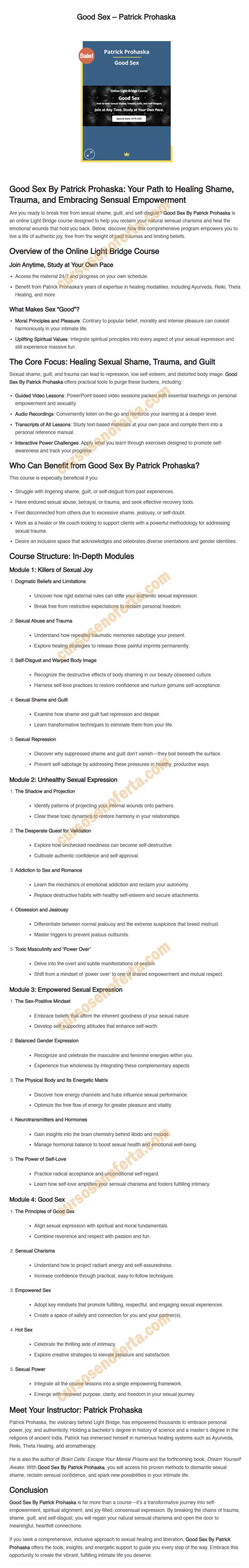 Good Sex (En inglés) - patrick prohaska