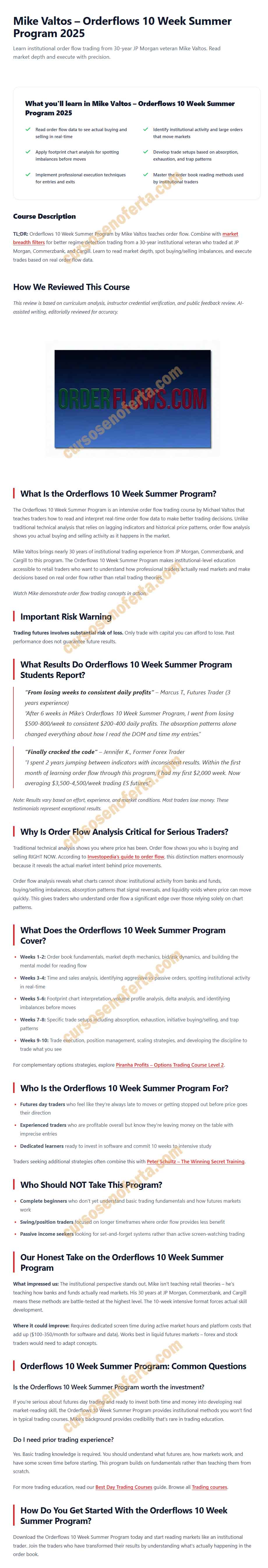 Orderflows 10 Week Summer Program 2025 - mike valtos