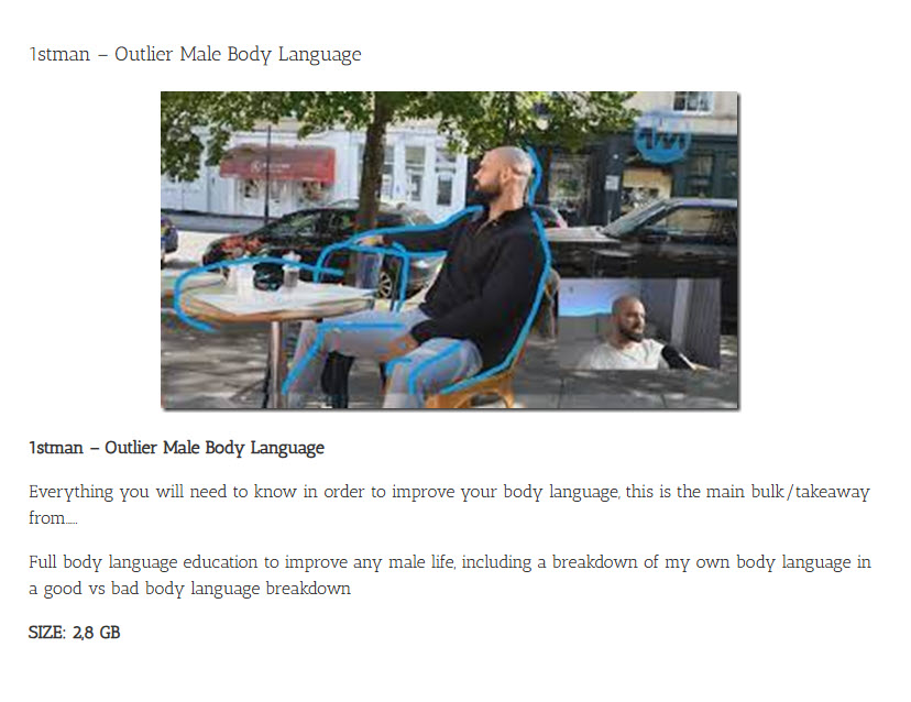 Outlier Male Body Language - 1stman